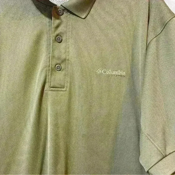 Columbia PFG Shirt Mens Large Short Sleeve Polo Vented Green Outdoor Fishing - Picture 4 of 13